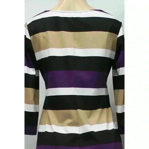 RN Studio by Ronni Nicole Women’s Dress 3/4 Sleeves Striped Multicolor Size 12P - Picture 4 of 9